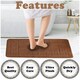 image 3 of VELVETIO Greek Bath Mat & Pedestal Mat Water Absorbent Non Slip Toilet Rugs Brown | Terracotta
