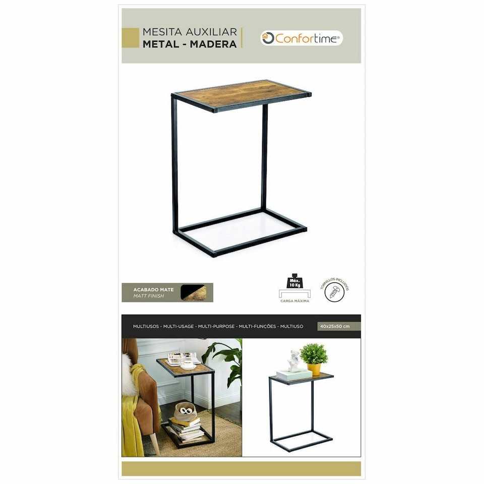 image 1 of Side table Confortime Brown Black 40 x 25 x 50 cm (3 Units) N/A