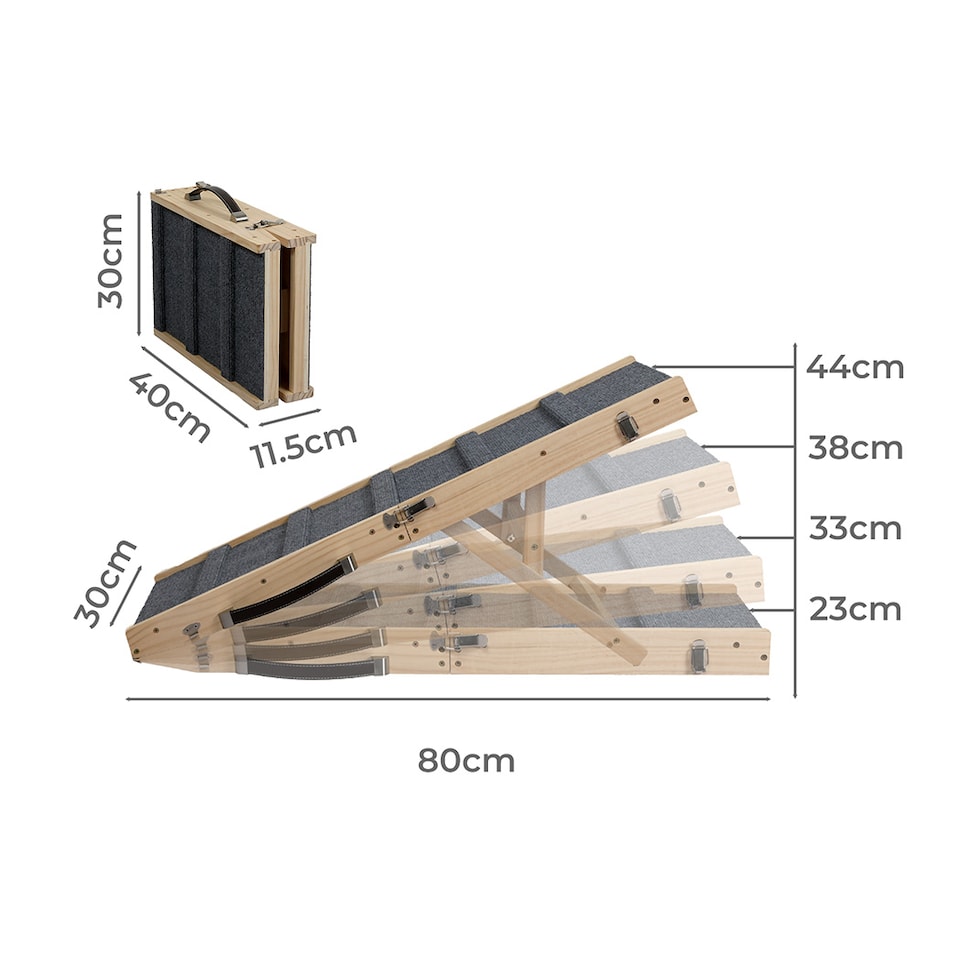 image 1 of Skylos Adjustable Dog Pet Ramp Foldable Stairs Non-Slip Ramp for Car Bed Sofa