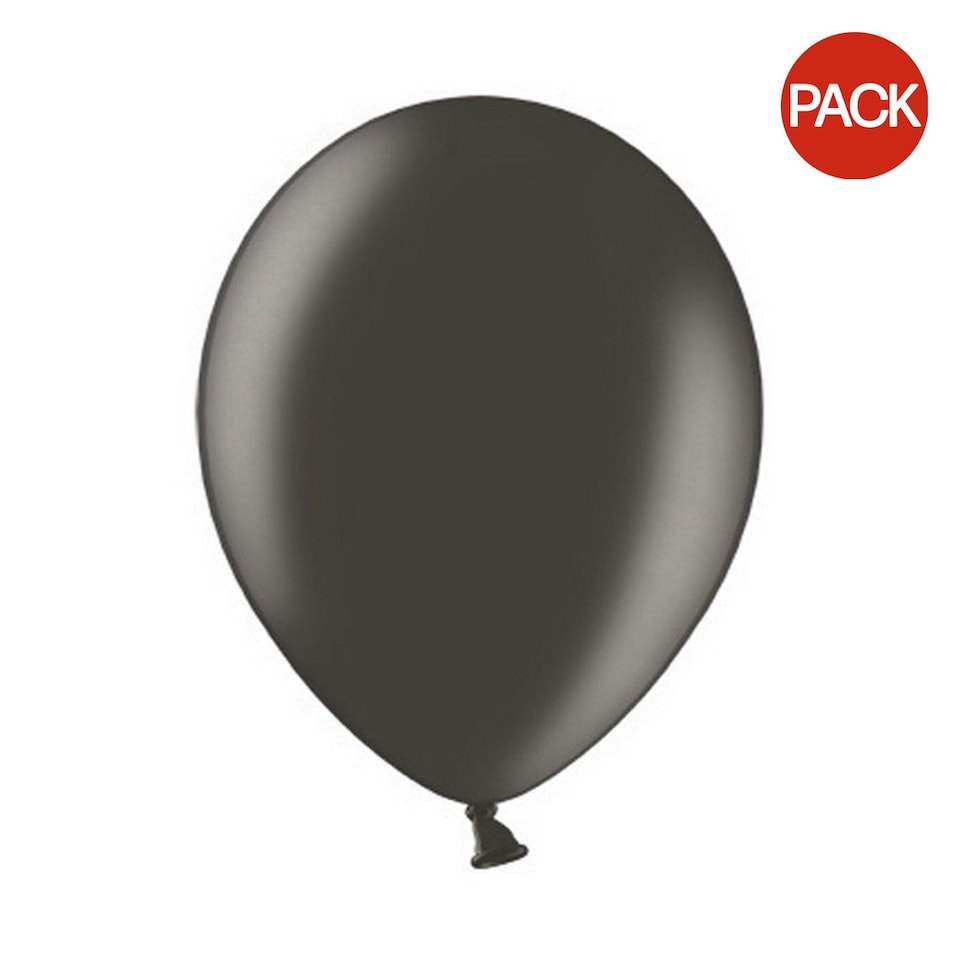 Belbal 12 Inch Metallic Black Balloons (Pack Of 100) - Black - One Size Black