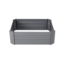 Living and Home Galvanized Steel Square Raised Garden Bed- Grey- 100cm W x 100cm D x 30cm H | Grey