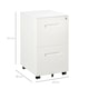 image 5 of Vinsetto Metal Mobile File Cabinet with Wheels, Lockable 2 Drawer Filing Cabinet for A4, Legal, Letter, Compact Under Desk Storage Unit with Pre-Assembled Body for Home Office, 39 x 48 x 67cm, White