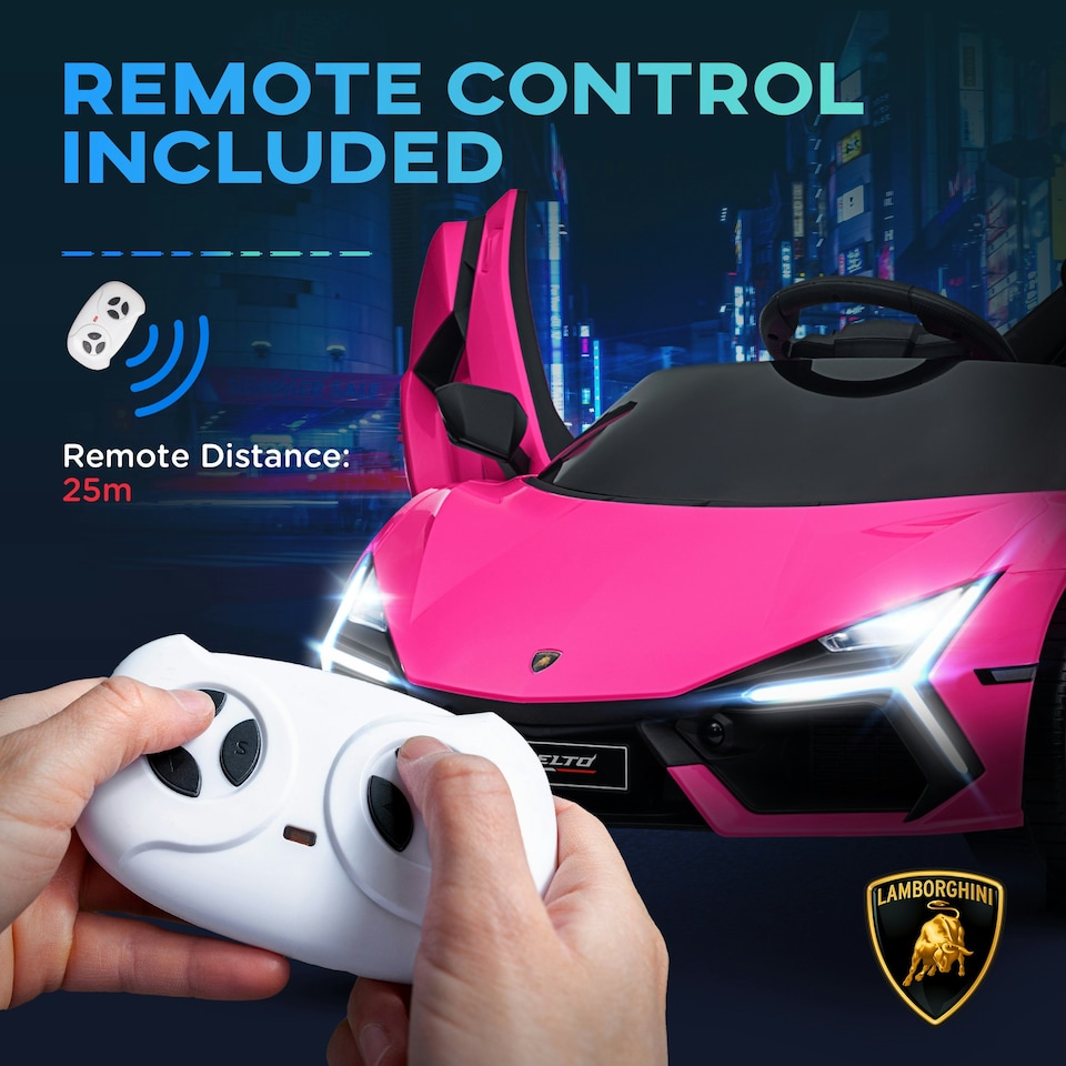 image 1 of AIYAPLAY Lamborghini Revuelto Licensed Ride On Car, with Suspension, Pink
