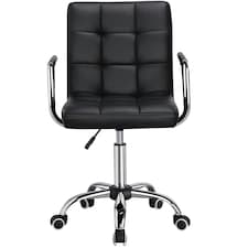Yaheetech PU Leather Height Adjustable Office Chair Mid-Back