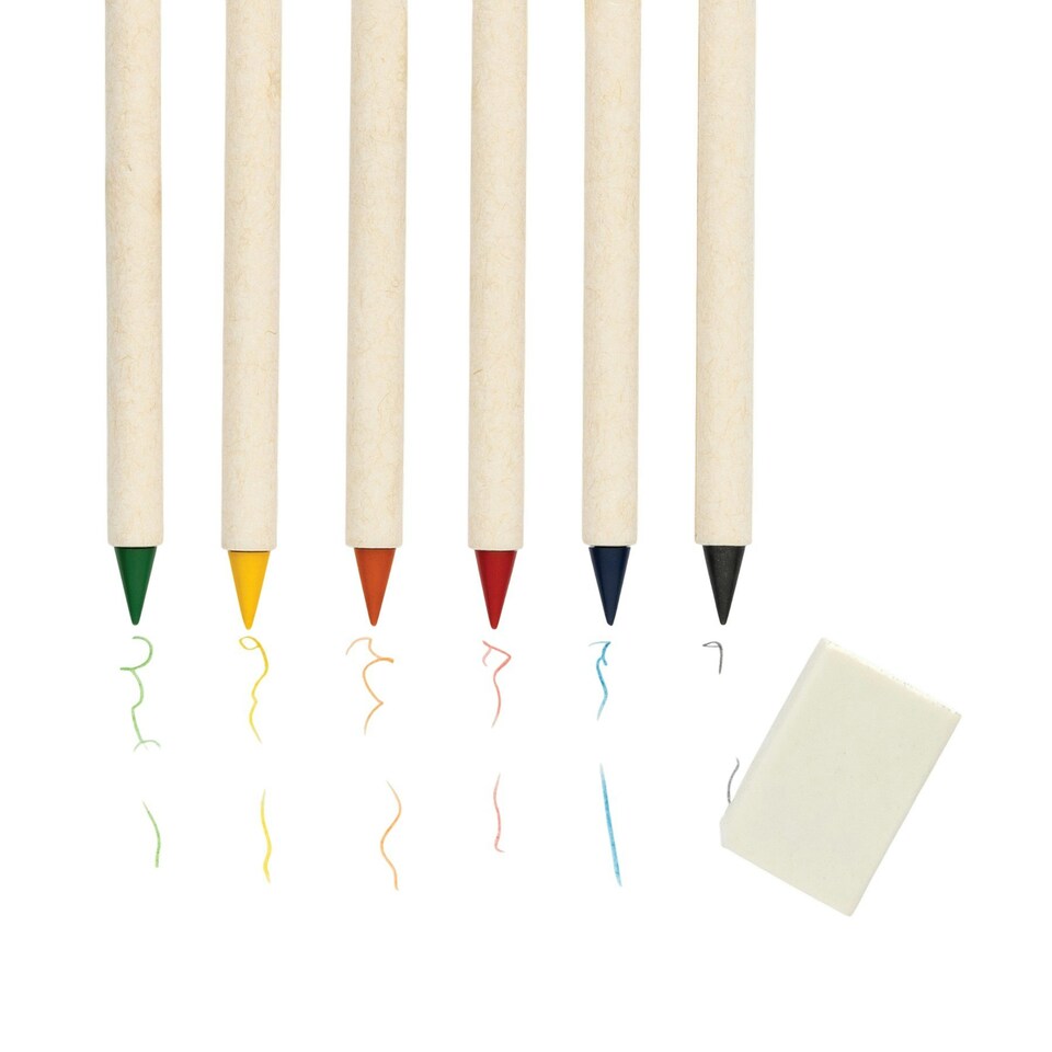 image 1 of XD Collection Micki infinity Notepad And Pencil Set (Pack of 6) - White - One Size White
