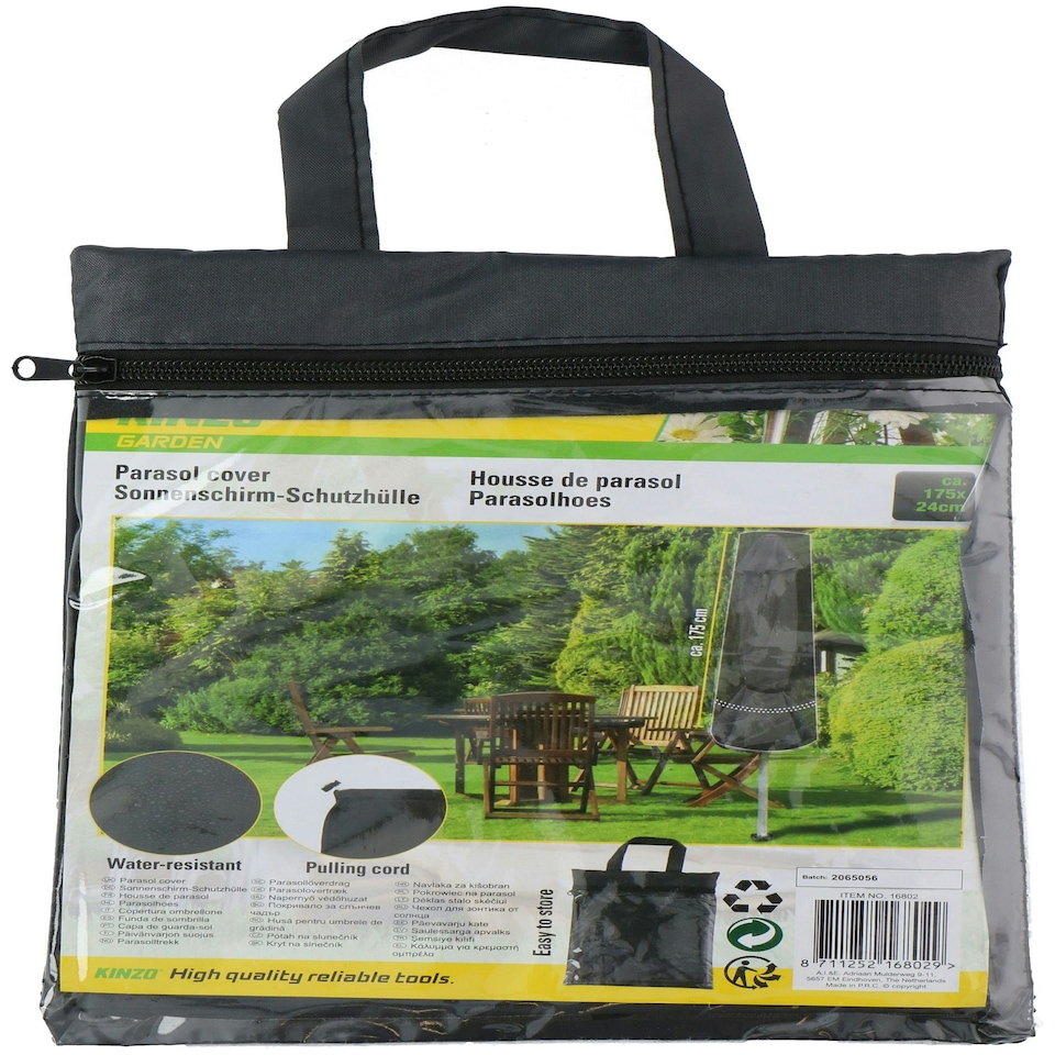 image 1 of Premium Umbrella Parasol Cover Garden Patio Waterproof Outdoor Protection 175x24 Grey