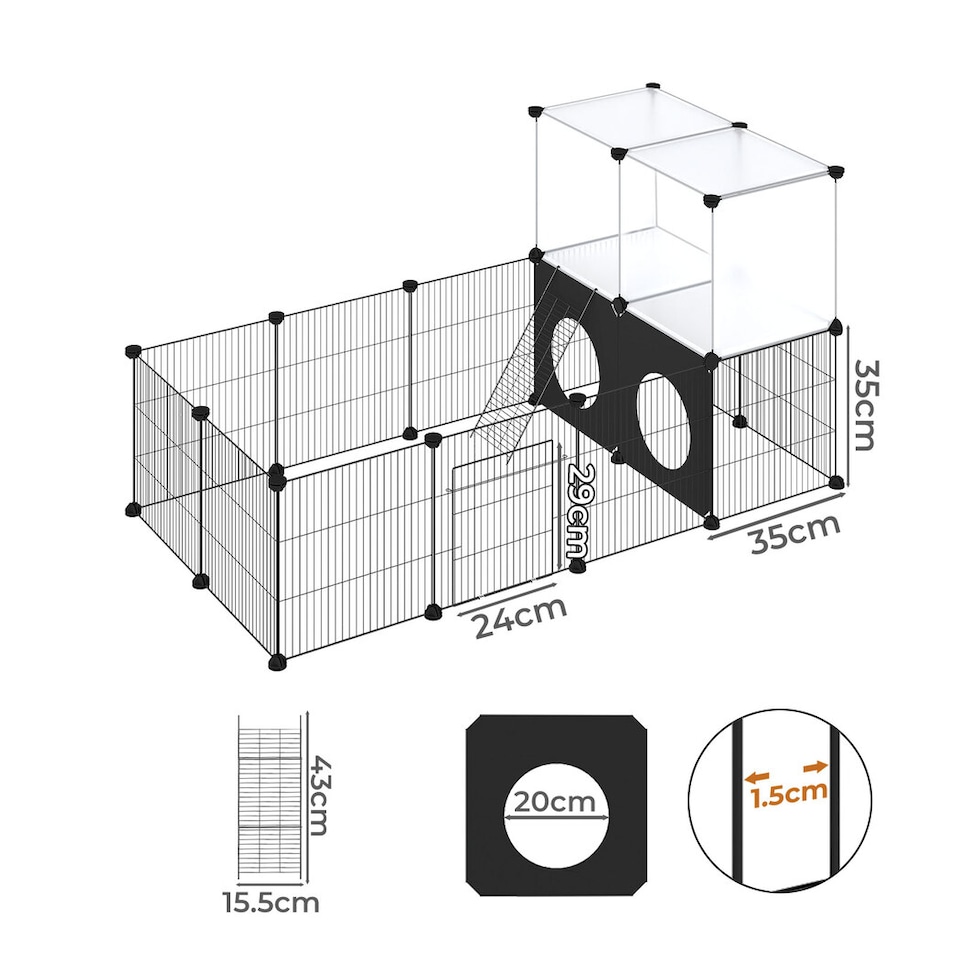image 1 of Skylos Pet Pen 24 Panel Puppy Rabbit Kitten Playpen Indoor Enclosure Run Cage