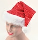 image 6 of 12 Deluxe Santa Father Christmas Hat with Sequin Fancy Dress Costume Accessories Party Celebration Outfit Decorations