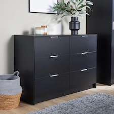 Phoenix Chest Of 5 Drawers Bedroom Furniture Clothing Storage Organiser Unit | Black