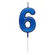image 1 of Blue 6 Number Candle  Birthday Anniversary Party Cake Decorations Topper | Blue