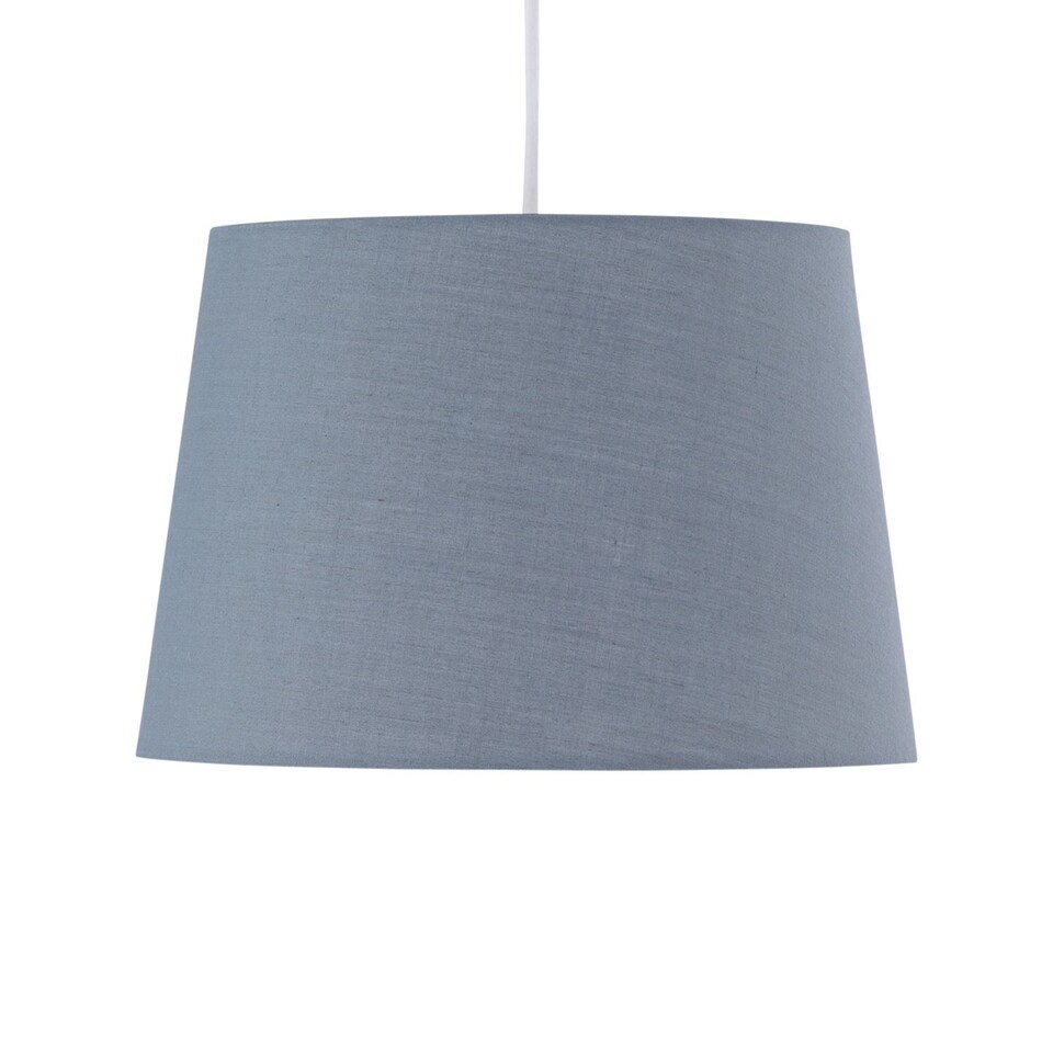image 1 of Grey Cotton 28cm Tapered Cylinder Pendant or Lamp Shade | Grey | Medium | 1