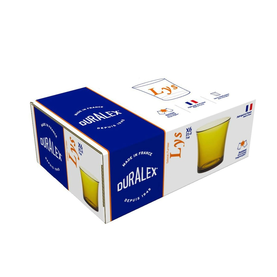 image 1 of Duralex Lys Tumbler Glasses - 210ml - Amber - Pack of 6 Clear