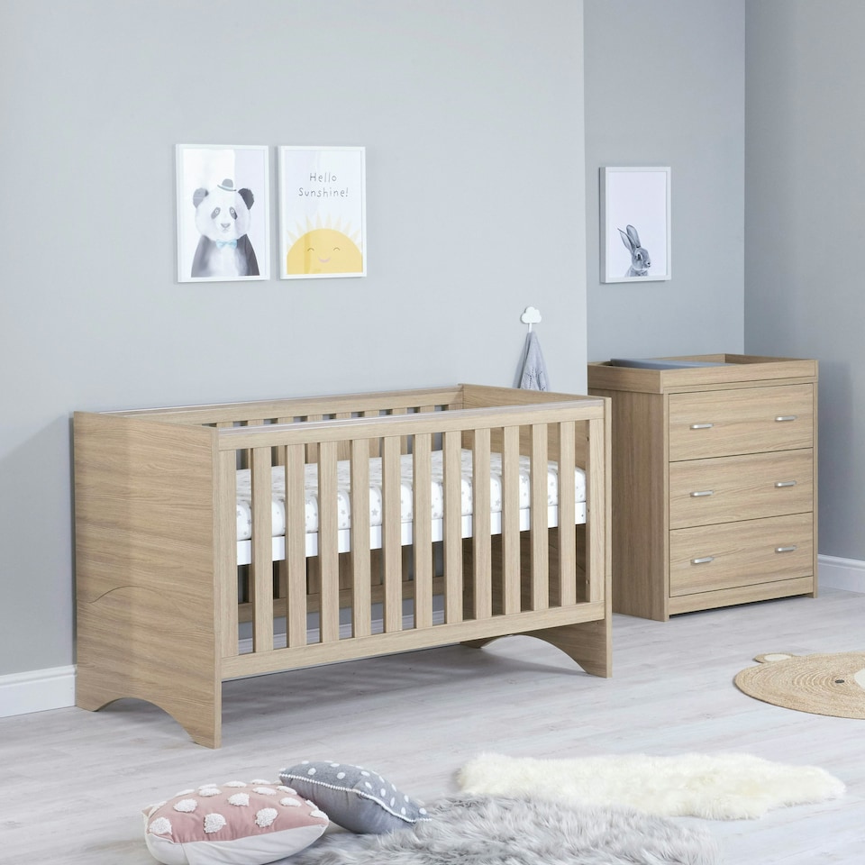 image 1 of Babymore Veni 2 Piece Room Set - Oak