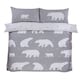 image 1 of Polar Bear Bed Cover Duvet Cover Set with Pillowcase Grey | King
