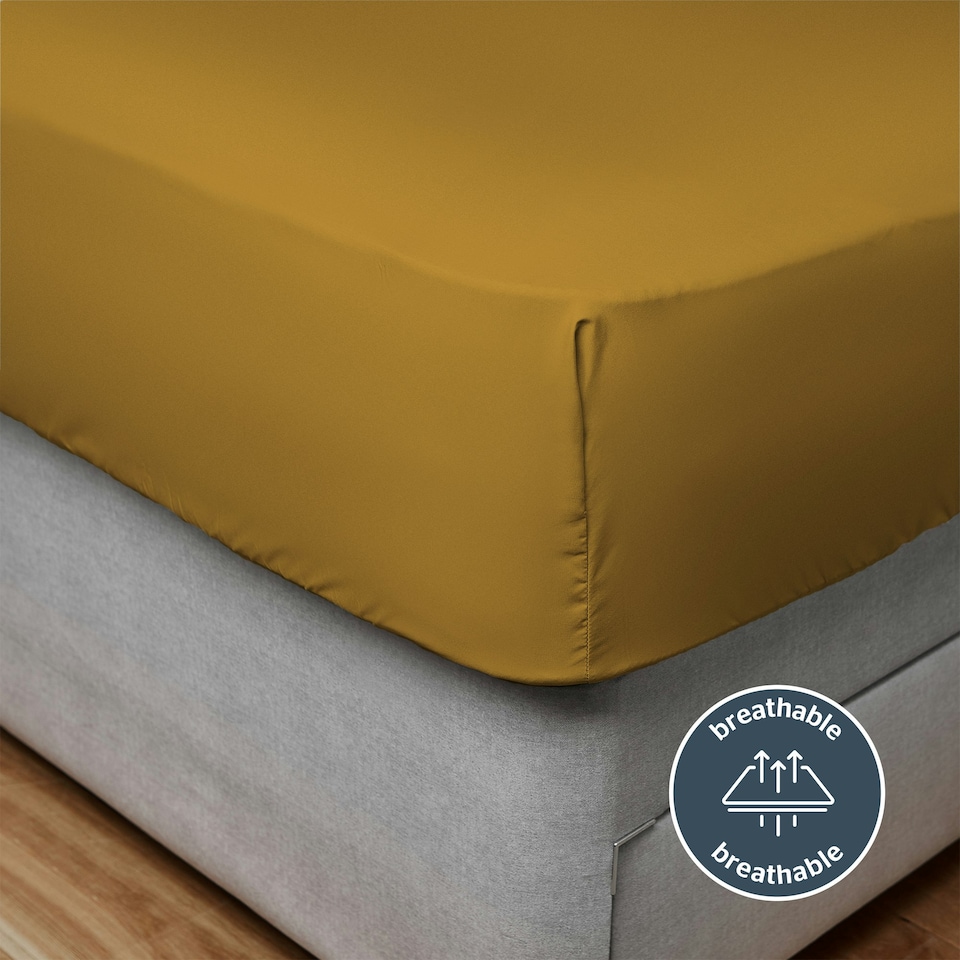 image 1 of Silentnight Supersoft Fitted Sheet Yellow | Ochre | Double