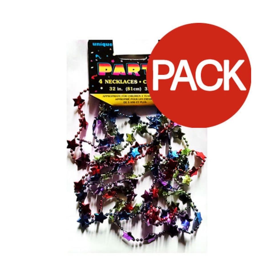 Unique Party Beaded Necklace (Pack of 4) - Multicoloured - One Size (UTSG34864) One Size