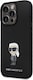 image 2 of Karl Lagerfeld Ikonik Metal Pin Silicone Cover for iphone 15 Pro 6.1 Black - KLHCP15LSMHKNPK