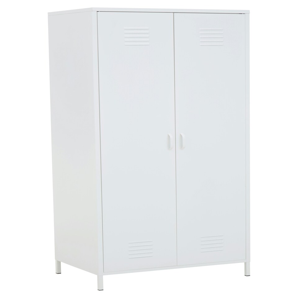 image 1 of Interiors by Premier Two Door Black Wardrobe, Customized Organation by Adjustable Shelf Wardrobe, Stylish Wardrobe With Drawers White
