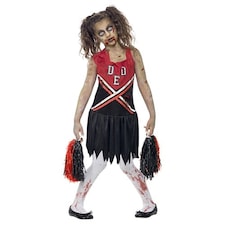 Zombie Cheerleader Fancy Dress Halloween Costume Tween - Age 12+