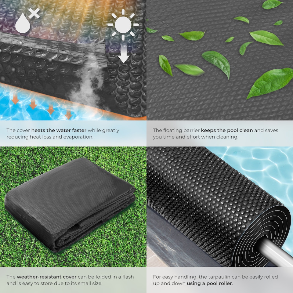 image 1 of Pool Solar Cover to Protect and Warm Rectangular Swimming Pool | Black | black | 1