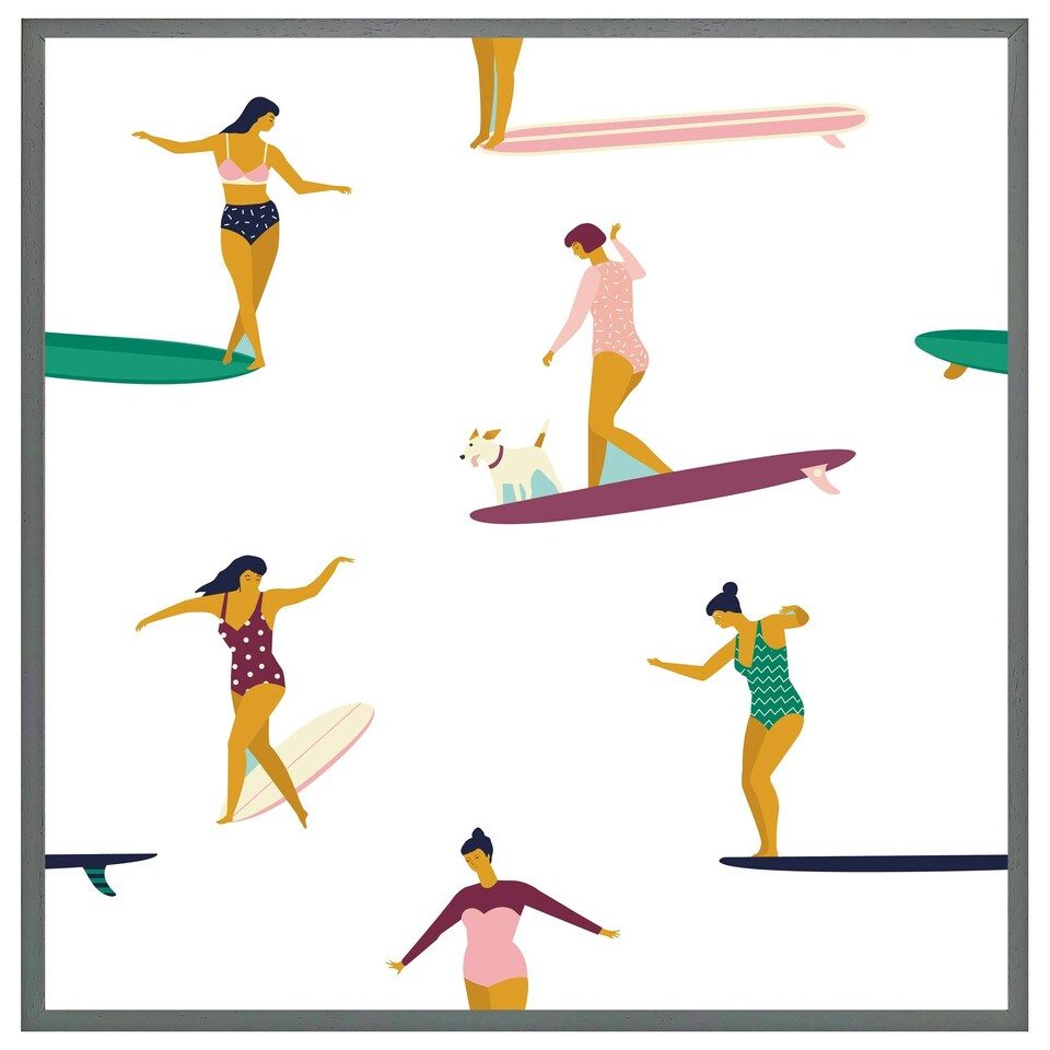 image 1 of Female surfers (Picture Frame) White | XS