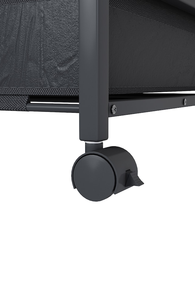 image 1 of Living and Home Under Bed Steel Storage Organizer Basket with Wheels | Black