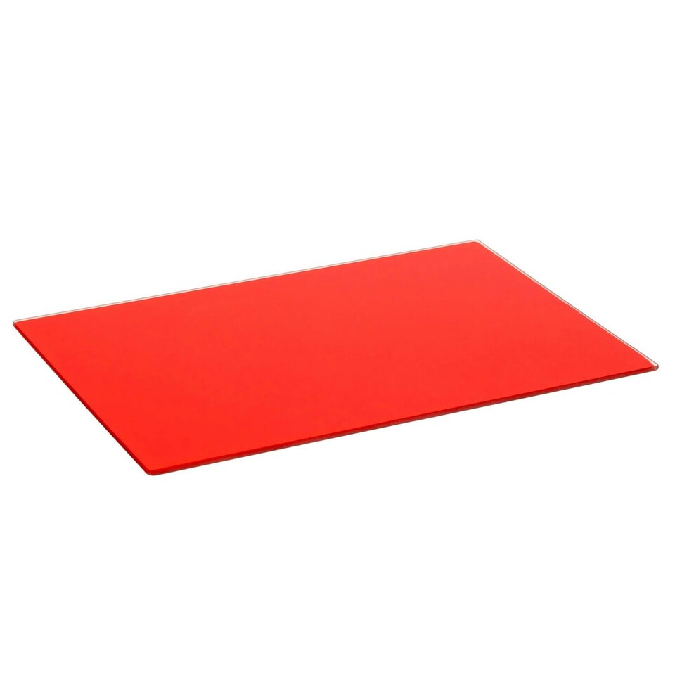 image 1 of Harbour Housewares Glass Kitchen Chopping Board - 50 x 40cm - Red - Cutting Board Worktop Saver Worksurface Protector Glass Chopping Board Red