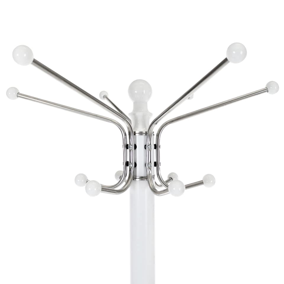 image 1 of Coat Stand - 16 hooks, with umbrella and bag holder | White | white | One Size | 1