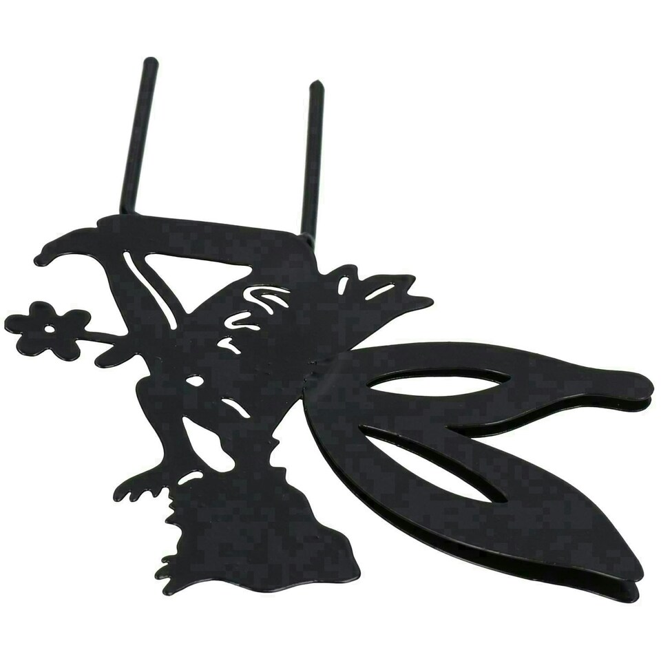 image 1 of Set of 4 Small Black Fairy Silhouettes With Stake Garden Deco Ornament