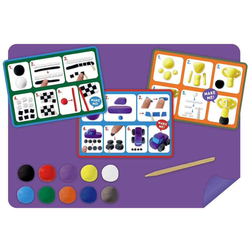 image 1 of Floss & Rock Clay & Play Modelling Kit - Cars