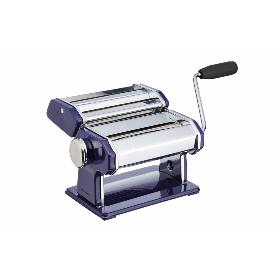 image 1 of 3pc Pasta Making Set with Blue Stainless Steel Pasta Maker, Non-Stick Ravioli Mould and Rolling Pin