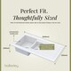 image 5 of 101cm 1.5 Bowl Fireclay Inset Kitchen Sink, Drainer and Compatible Wastes, White