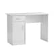 image 7 of Computer Desk 1 Drawer 1 Door Compact Workstation Home Office Table | White
