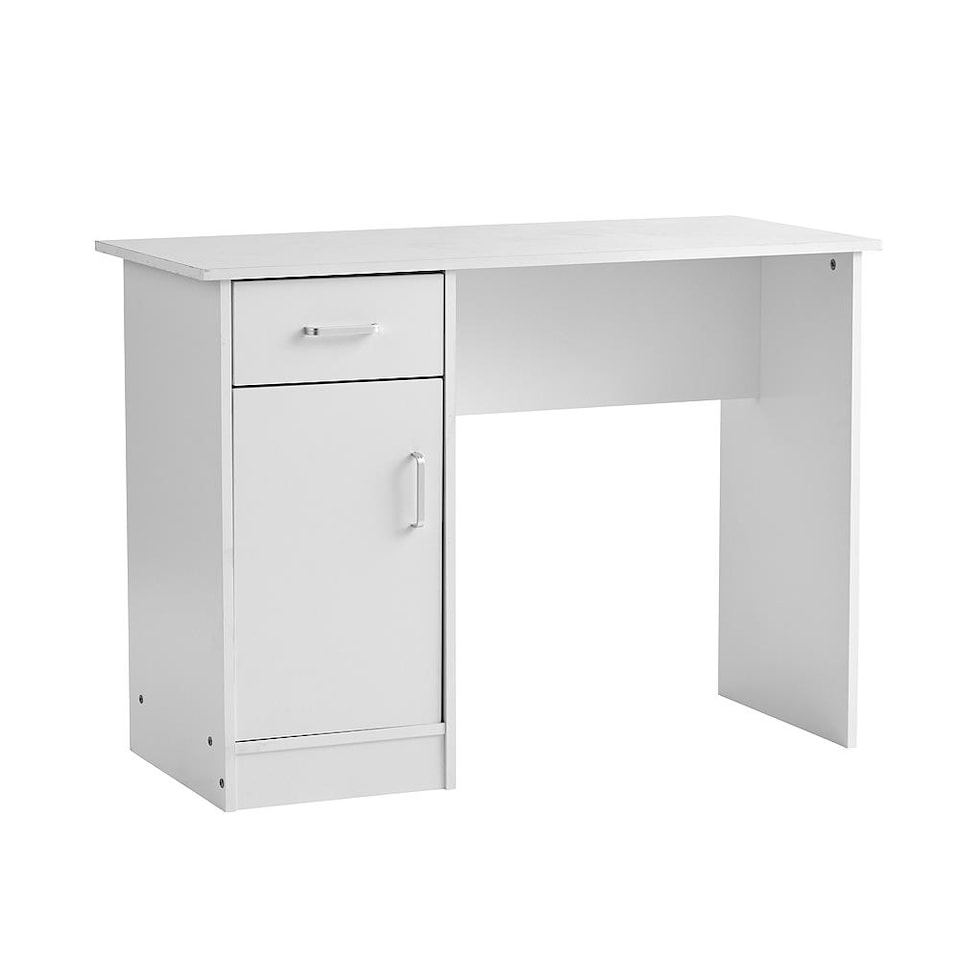 image 1 of Computer Desk 1 Drawer 1 Door Compact Workstation Home Office Table | White