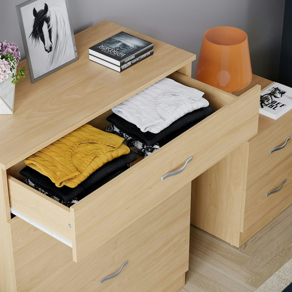 image 1 of Vida Designs Riano 5 Drawer Chest of Drawers Bedroom Storage, Pine