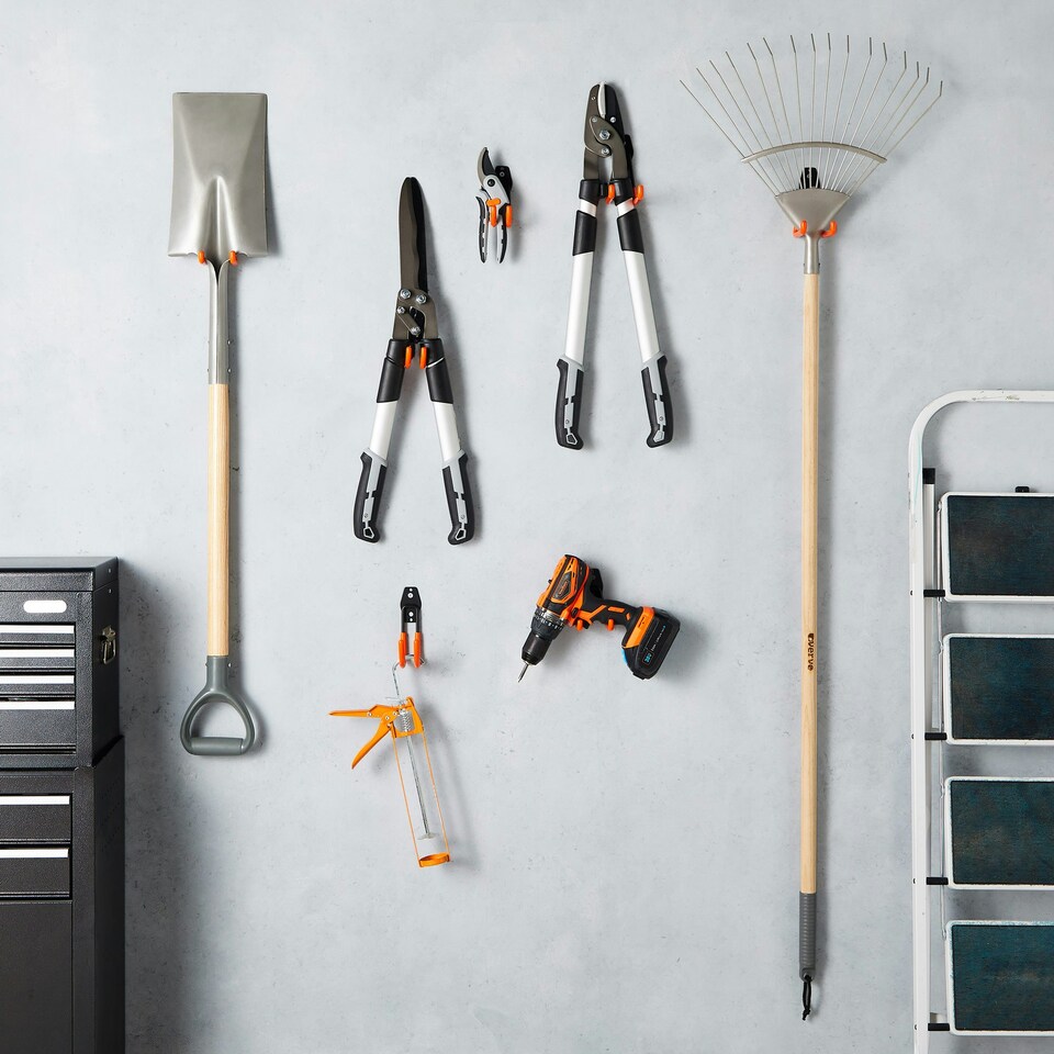 image 1 of VonHaus 10 Wall Mounted Tool Garage Hooks for Shed Storage