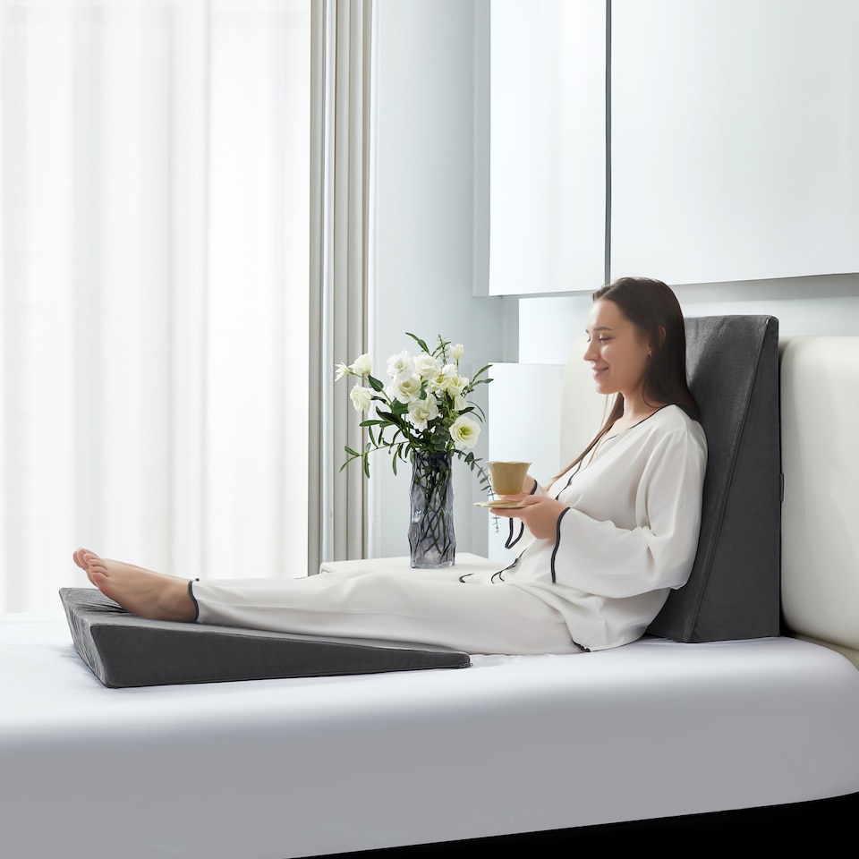 image 1 of Ezysleep Dual Layer Support Adjustable Memory Foam Wedge Pillow