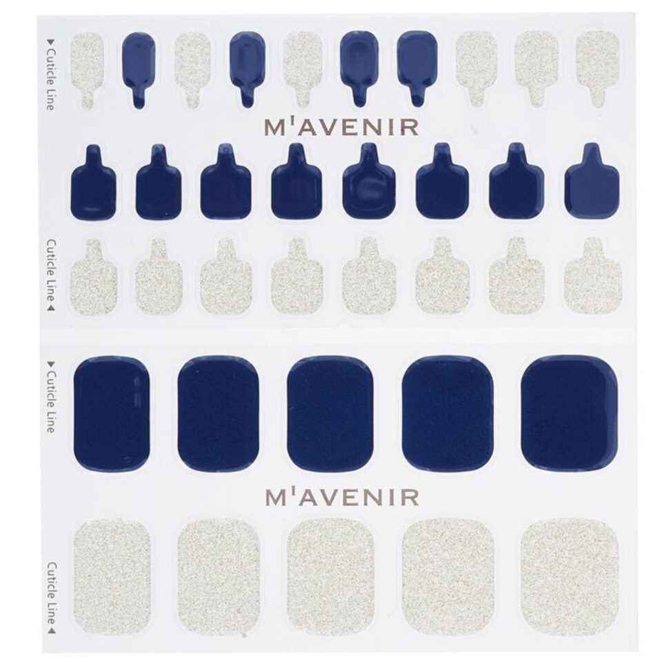 image 1 of Nail Sticker (blue) - # Navy Gold Topaz Pedi - 36pcs Blue