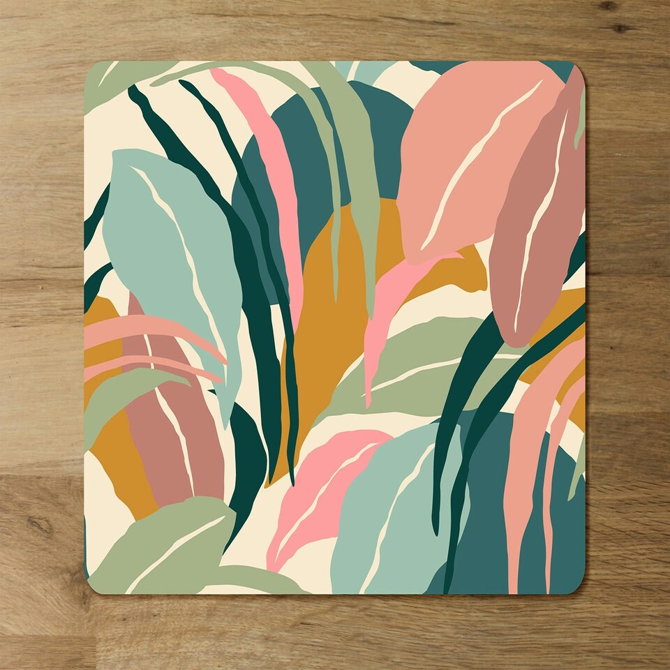 image 1 of artistic abstract leaves (Placemat & Coaster Set)
