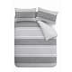 image 5 of Textured Banded Stripe Reversible Duvet Cover Set | Grey | Charcoal Grey
