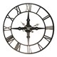 image 1 of Interiors By Premier Wall Clock With Silver Roman Numerals, 59cm Analogue Clock With Black Rim, Stylish Wall Clock For Hallways