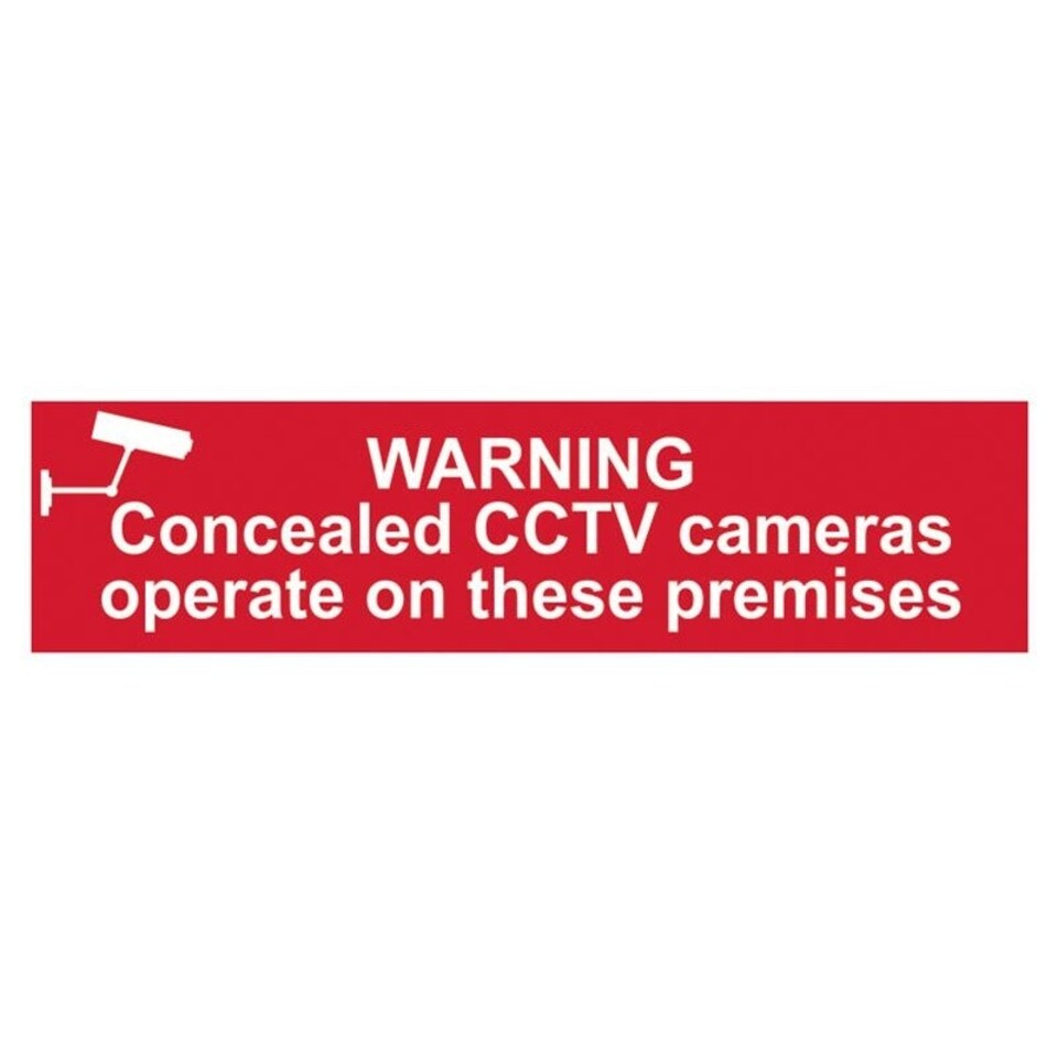 Scan Warning Concealed Cctv Camera - Pvc Sign 200 X 50mm - Multi Colour - 200 x 50mm