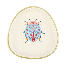 Something Different Floral Ladybird Trinket Dish - White/Blue/Gold - One Size
