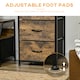 image 6 of HOMCOM Industrial Storage Cabinet, Fabric Chest of Drawers with Display Shelves, 3 Drawers Storage Unit for Living Room, Rustic Brown
