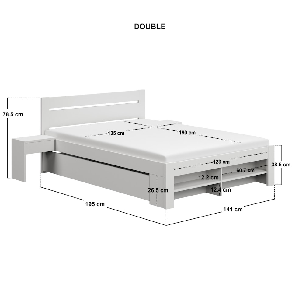 image 1 of Noomi Pradis Double Storage Bed White (FSC-Certified)