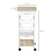 image 3 of HOMCOM Mobile Rolling Kitchen Island Trolley for Home Metal Baskets Tray Shelves