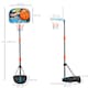 image 5 of HOMCOM 3 Pcs Kids Basketball Set w Hoop Ball Pump Height Fillable Base 3-8 Yrs