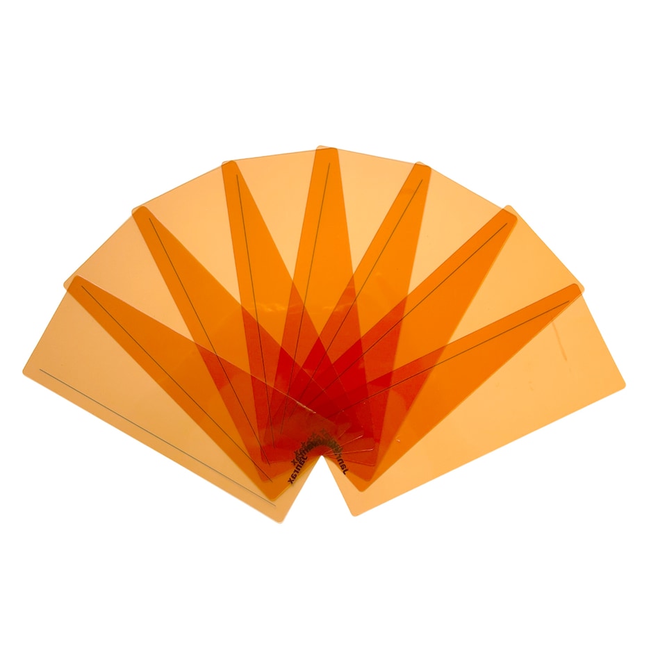 image 1 of Pack of 8 Peach 210x80mm Dyslexia Overlay Reading Strips  - PET Material, Rounded Corners | Orange | Peach