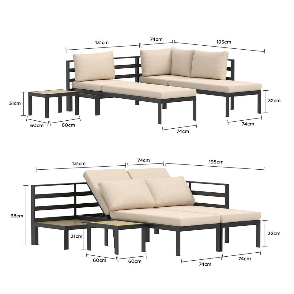 image 1 of Charles Bentley Lagos Modular Aluminium Lounge Set