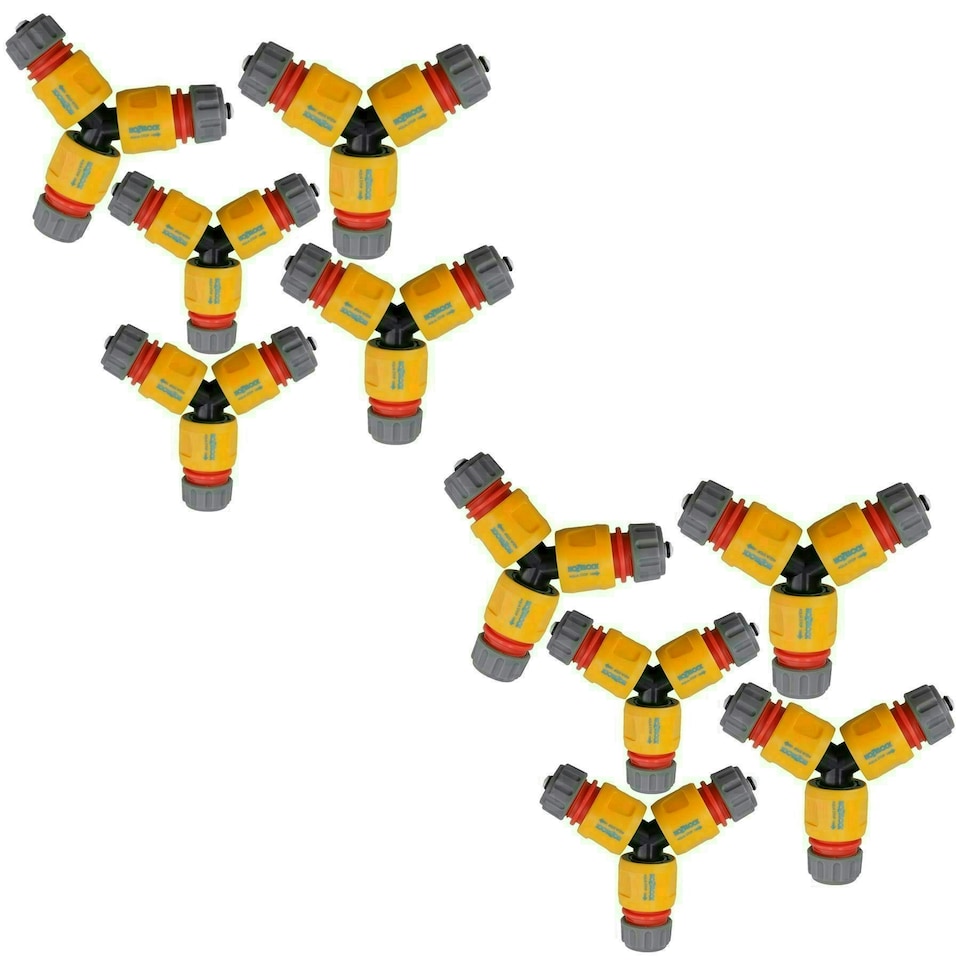 image 1 of 3 Way Garden Hose Pipe Coupler Connector Joiner + 3 Hozelock Quick Release Fittings 10pk